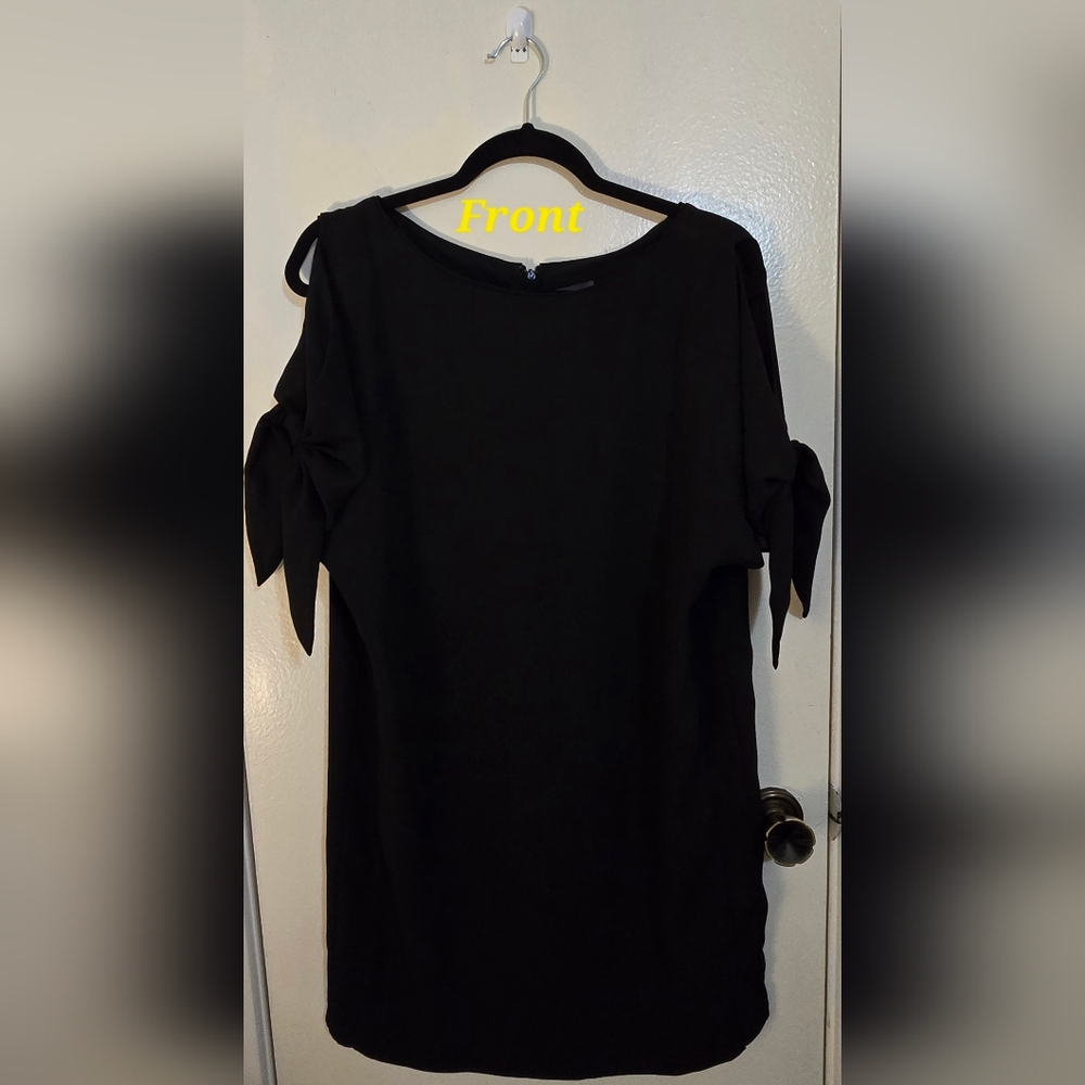 Vince Camuto Black Dress with Bow Accents